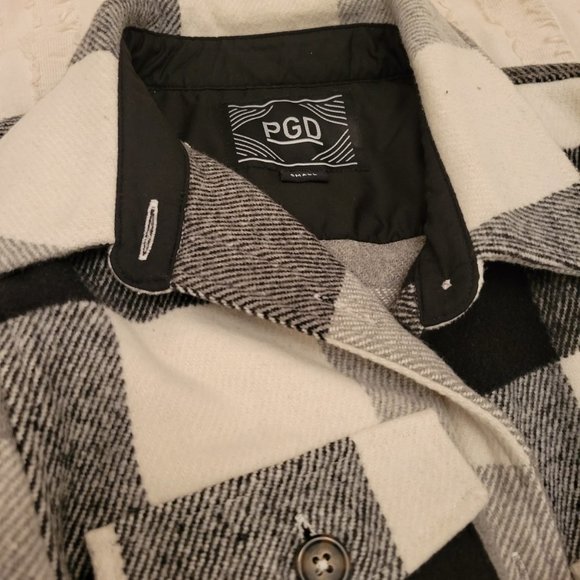 PGD Black and White Plaid Checkered Shacket - Plaid Rowland Jacket Size Small - Picture 3 of 5